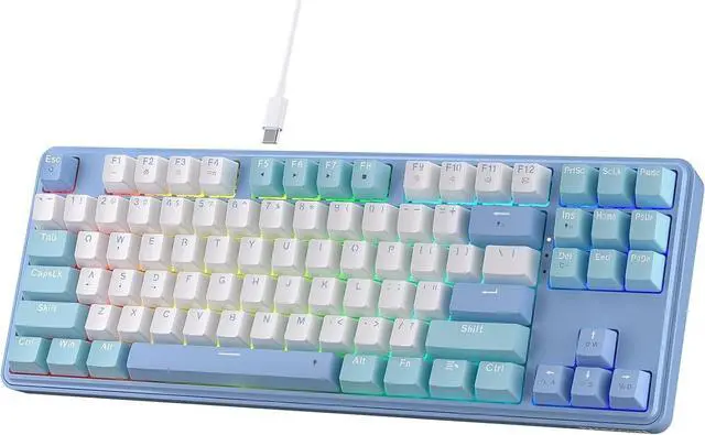 Main image of Redragon K707 80% Wired Gasket RGB Gaming Keyboard, 3-Modes 87 Keys TKL Mechanical Keyboard w/Hot-Swap Socket, Mixed Color Keycaps & 4-Layer Noise Dampening, Custom Linear Switch