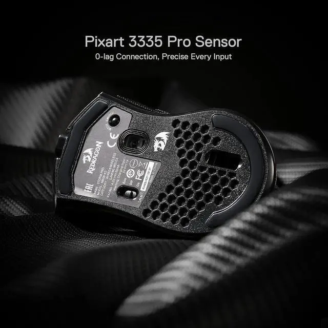 Alt view image 2 of 7 - Redragon M808 Storm Pro Wireless Gaming Mouse, RGB Honeycomb Form - 16,000 DPI Optical Sensor - Programmable Macro Buttons - Precise Registration