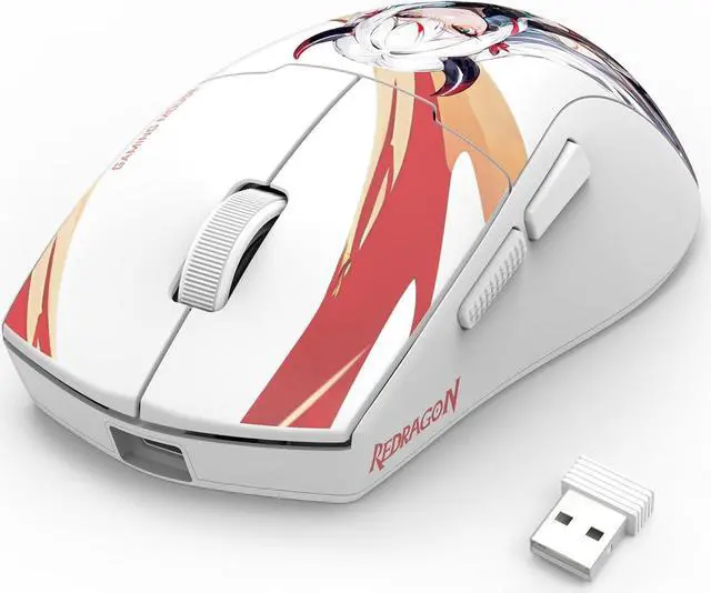 Alt view image 4 of 4 - Redragon M918AK 3-Mode Wireless Gaming Mouse, 55G Lightweight 26K DPI Mouse w/Ergonomic Natural Grip Build, Full Programmable Buttons, Software Supports DIY Keybinds & DPI, White