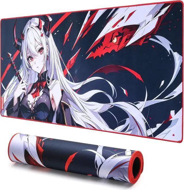Main image of Redragon EISA P047L Anime Gaming Mouse Pad - Smooth Lycra Surface, Anti-Slip Rubber Base, Spill-Resistant, Durable 5mm Thick Design, 35 x 16 inches, Black