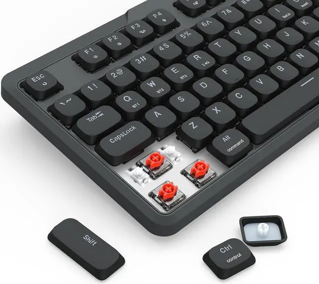 Alt view image 3 of 4 - Redragon K706 PRO 75% Wireless Gasket RGB Gaming Keyboard, 3-Modes 82 Keys Compact Mechanical Keyboard w/Ultra Slim Board, Low-Profile Linear Red Switch and Dual Win/MAC System