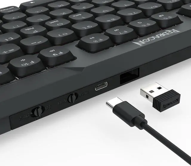 Alt view image 2 of 4 - Redragon K706 PRO 75% Wireless Gasket RGB Gaming Keyboard, 3-Modes 82 Keys Compact Mechanical Keyboard w/Ultra Slim Board, Low-Profile Linear Red Switch and Dual Win/MAC System