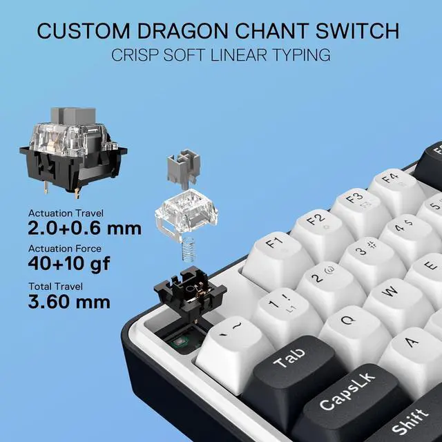 Alt view image 7 of 7 - Redragon K689 Wired Gasket RGB Gaming Keyboard, 108 Keys Mechanical Keyboard w/Extra 4 Hotkeys, Upgraded Hot-swappable Socket, 3-Layer Noise Dampening, Mixed Color Keycaps, Custom Linear Switch