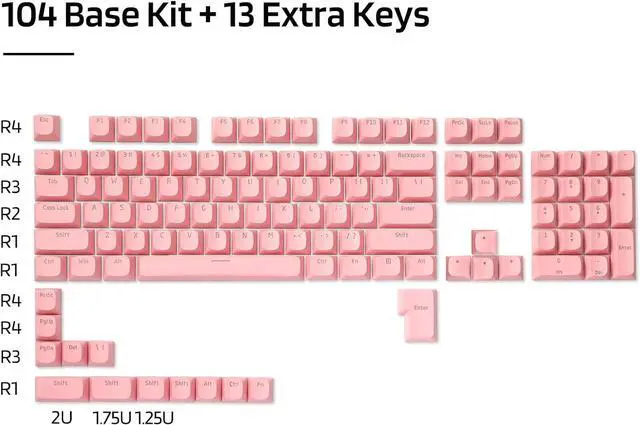Alt view image 7 of 7 - LTC LavaCaps 117-Key PBT Double Shot Keycaps, Translucent OEM Profile for ISO & ANSI Layout 61/68/84/87/98/104 Keys Mechanical Keyboard, with Keycap Puller - (Only Keycaps), Pink