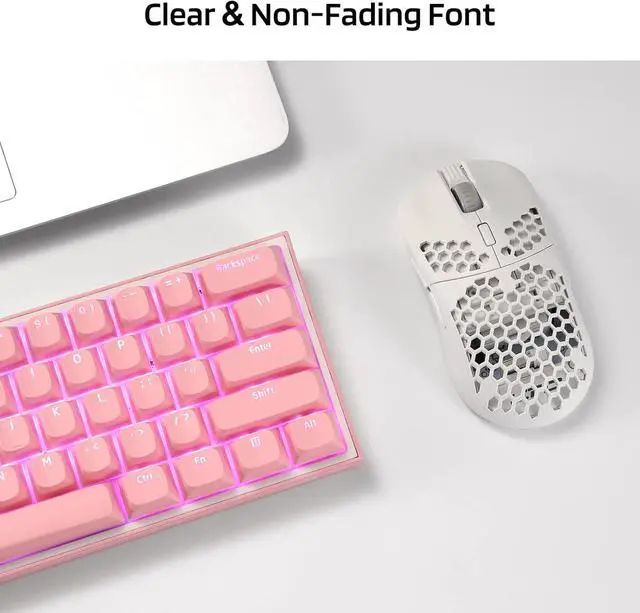 Alt view image 2 of 7 - LTC LavaCaps 117-Key PBT Double Shot Keycaps, Translucent OEM Profile for ISO & ANSI Layout 61/68/84/87/98/104 Keys Mechanical Keyboard, with Keycap Puller - (Only Keycaps), Pink