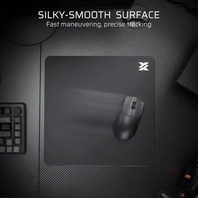 Alt view image 3 of 7 - LTC Glass Gaming Mouse Pad, Ultra-Smooth Micro-Etched Surface Mousepad, Improved Precision & Speed, Tempered Glass, Impact & Scratch Resistant, Anti-Slip High-Density Silicone Rubber Base, 11.8X11.8in