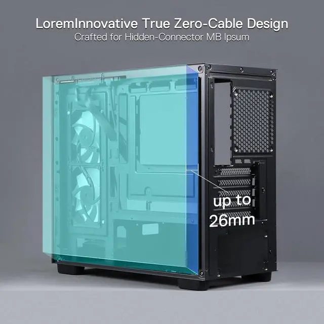Alt view image 6 of 7 - Redragon GC218M Gaming Back-Mounted PC Case, M-ATX Computer Chassis w/ 2 x 120mm Fans Pre-Installed & High Airflow Perforated Panels, 270° Full View, Easy Cable Management, Black