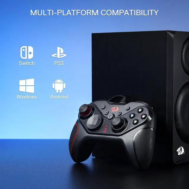 Alt view image 7 of 7 - Redragon G710 Wired Gaming Controller - Dual Vibration Motors, Rapid Trigger, Ergonomic Design, 4 Programmable Keys, Customizable Macros, Adjustable Joystick Heights - Work for PC & Android & NS