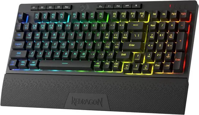 Main image of Redragon K515 PRO Shiva RGB Wireless Membrane Gaming Keyboard, 98 Keys Mechanical-Feel Keyboard w/Smooth Linear Switch, On-Board Macro & Multimedia Keys, Detachable Wrist Rest, Software Supported