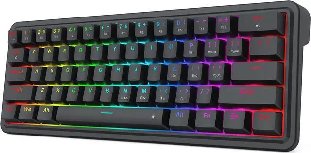 Main image of Redragon K722 60% Wired Gasket RGB Gaming Keyboard, 61 Keys Hot-Swap Compact Mechanical Keyboard w/Free-Mod Socket, 3-Layer Noise Dampening, Quiet Custom Linear Switch