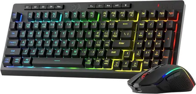 Main image of Redragon S142 Wireless Gaming Keyboard & Mouse Combo, 98 Keys K515 PRO Wireless RGB Membrane Keyboard and 4800 DPI Wireless 2.4Ghz Gaming Mouse Bundle, Convenient Shared Dongle