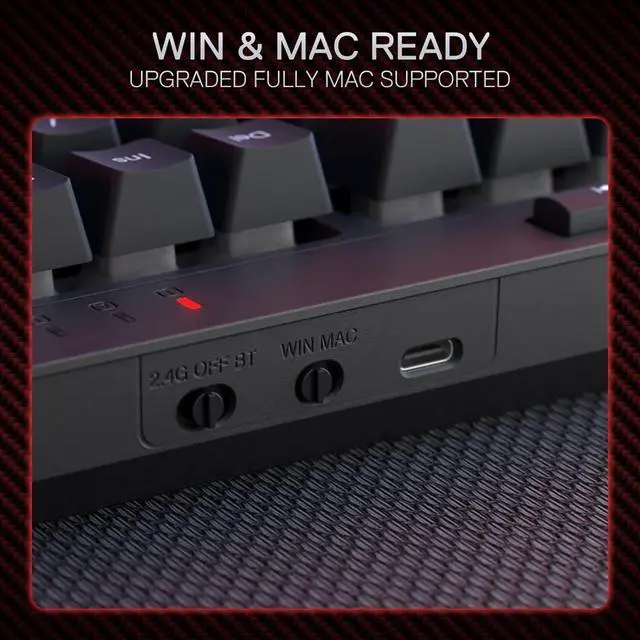 Alt view image 5 of 7 - Redragon S142 Wireless Gaming Keyboard & Mouse Combo, 98 Keys K515 PRO Wireless RGB Membrane Keyboard and 4800 DPI Wireless 2.4Ghz Gaming Mouse Bundle, Convenient Shared Dongle