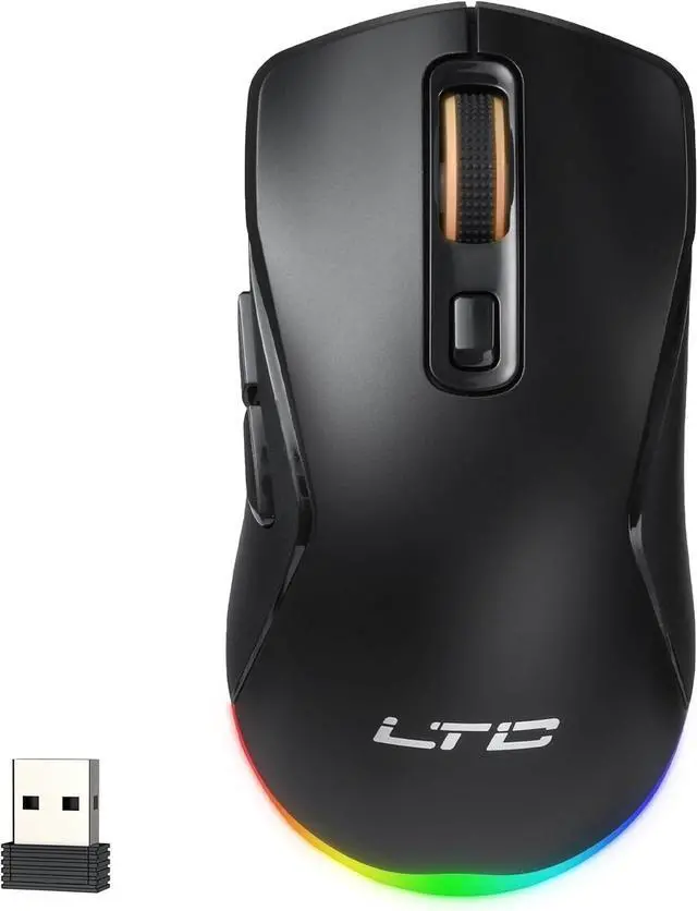 Main image of LTC GM025 Tri-Mode Wireless Gaming Mouse,12000 DPI PAW3311 Sensor, Ergonomic Mouse 2.4Ghz/BT/Wired, 6 Programmable Buttons, Customizable RGB Lighting, Pro Software