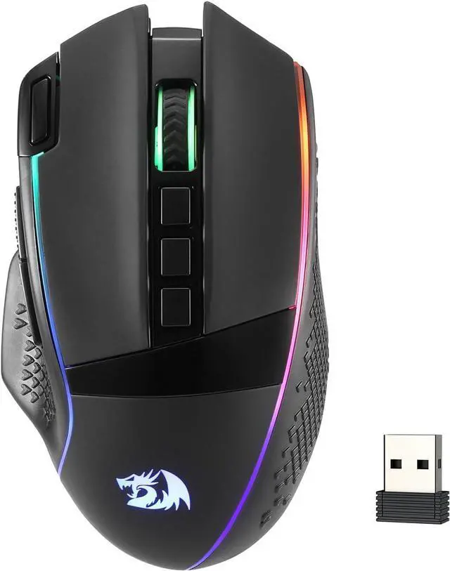 Main image of Redragon M991 Wireless Gaming Mouse, 26000 DPI 3-Mode Gamer Mice w/Rapid Fire Key, 9 Macro Buttons, Powerful Capacity and RGB Backlight for PC/Mac/Laptop