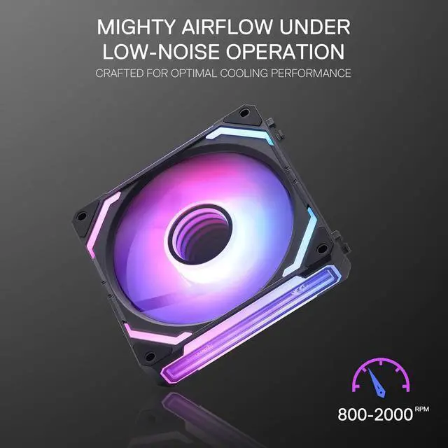 Alt view image 4 of 7 - Redragon GCF012 Reverse 120mm PC Case Fan, Daisy-Chain Connection, 5V 3Pin ARGB Lighting, 4 Pin PWM Case Fan, for Radiator/Computer Case Cooling, 120x120x25mm, 3 Pack, White Black