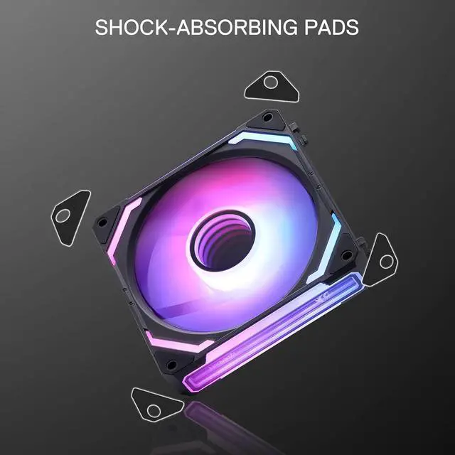 Alt view image 3 of 7 - Redragon GCF012 Reverse 120mm PC Case Fan, Daisy-Chain Connection, 5V 3Pin ARGB Lighting, 4 Pin PWM Case Fan, for Radiator/Computer Case Cooling, 120x120x25mm, 3 Pack, White Black
