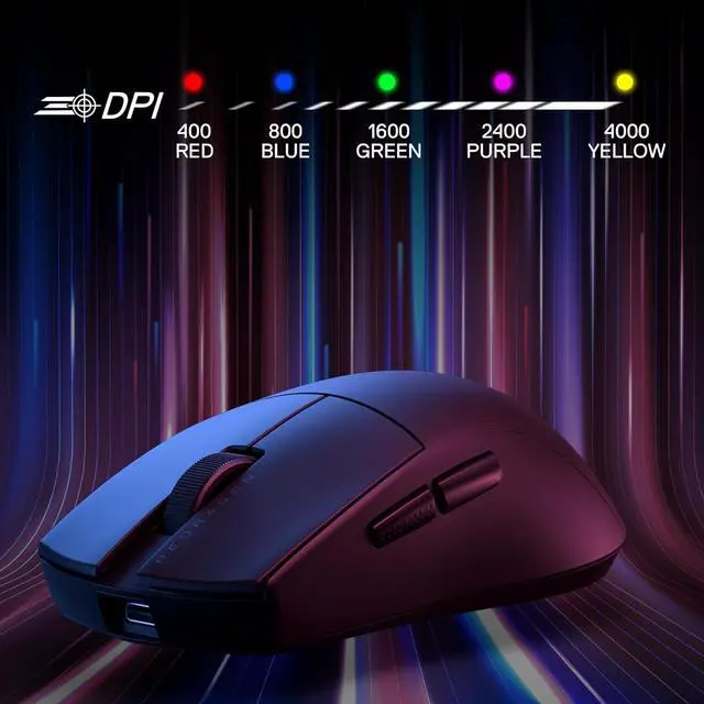 Alt view image 2 of 7 - Redragon M916 LIT Wireless Gaming Mouse, 49G Ultra-Light 1K DPI Mouse w/Ergonomic Natural Grip Build, Full Programmable Buttons, Software Supports DIY Keybinds & DPI