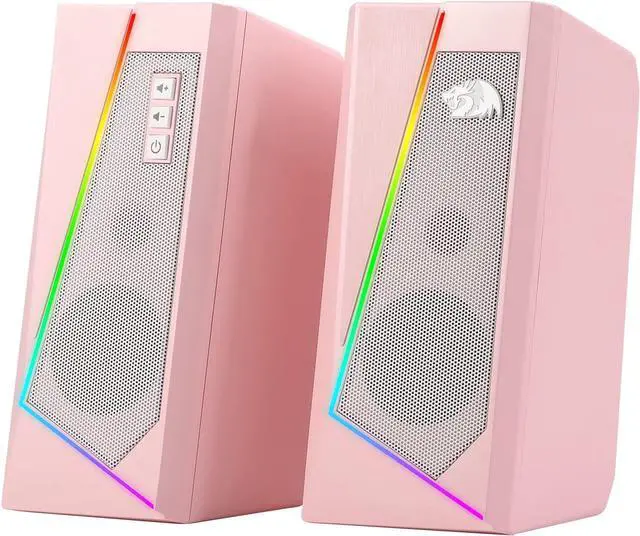 Main image of Redragon GS520 Anvil RGB Desktop Speakers, 2.0 Channel PC Computer Stereo Speaker with 6 Colorful LED Modes, Enhanced Bass and Easy-Access Volume Control,Pink