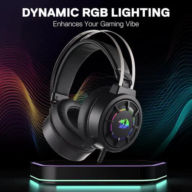 Alt view image 6 of 7 - Redragon H314 RGB Gaming Headset - Wired Computer Headset with 40mm Drivers, USB Connection, Lightweight Design, and Soft PU Leather Ear Cushions for Ultimate Comfort