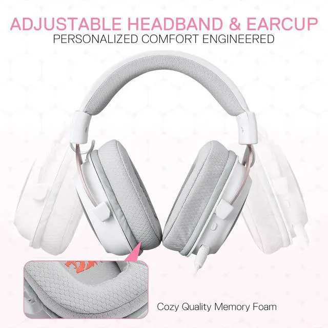 Alt view image 6 of 7 - Redragon H510 PRO 3-Mode RGB Gaming Headset - 7.1 Surround Sound - 53MM Audio Drivers in Memory Foam Ear Pads w/Durable Fabric Cover- Multi Platforms Headphone