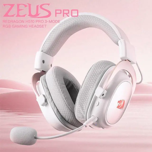Alt view image 2 of 7 - Redragon H510 PRO 3-Mode RGB Gaming Headset - 7.1 Surround Sound - 53MM Audio Drivers in Memory Foam Ear Pads w/Durable Fabric Cover- Multi Platforms Headphone