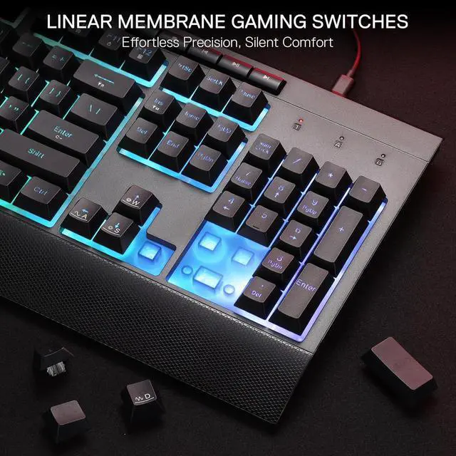 Alt view image 2 of 7 - Redragon S151 Gaming Keyboard & Mouse Combo, 104 Keys K525 Wired RGB Membrane Keyboard and 10000 DPI Wired M616 Gaming Mouse Bundle