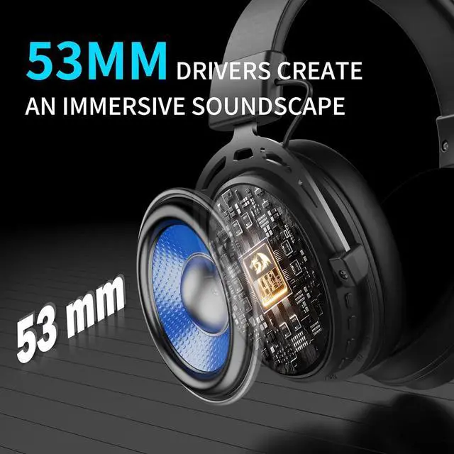 Alt view image 4 of 7 - Redragon H375 Wired Gaming Headset, 53mm Drivers 7.1 Surround Sound, Detachable Noise Cancelling Mic, USB Computer Headset with RGB, Lightweight Design for PC/Laptop/PS4