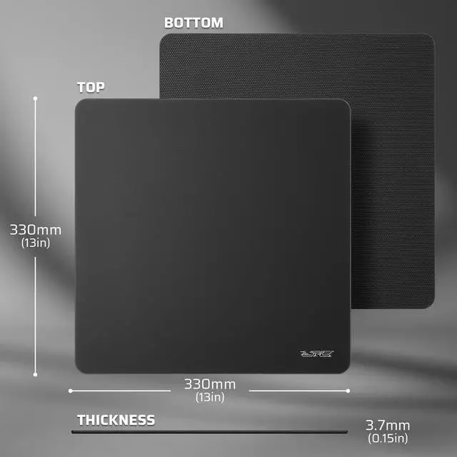 Alt view image 7 of 7 - LTC Tempered Glass Gaming Mousepad, Ultra-Smooth Micro-Etched Surface Mouse Pad for Top Control and Speed, Anti-Slip Full Rubber Base, Professional Large Mouse Mat for FPS Gamers, 13X13in