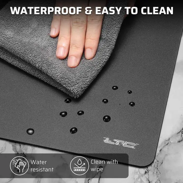 Alt view image 4 of 7 - LTC Tempered Glass Gaming Mousepad, Ultra-Smooth Micro-Etched Surface Mouse Pad for Top Control and Speed, Anti-Slip Full Rubber Base, Professional Large Mouse Mat for FPS Gamers, 13X13in