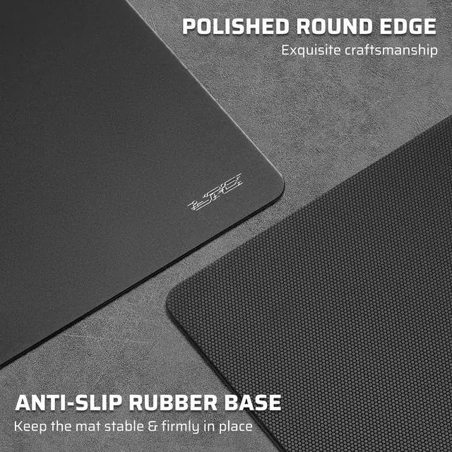 Alt view image 3 of 7 - LTC Tempered Glass Gaming Mousepad, Ultra-Smooth Micro-Etched Surface Mouse Pad for Top Control and Speed, Anti-Slip Full Rubber Base, Professional Large Mouse Mat for FPS Gamers, 13X13in