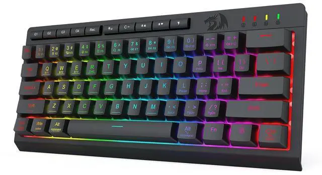 Main image of Redragon K522 PRO 60% Wireless RGB Membrane Gaming Keyboard, 3 Mode Compact 61 Keys Linear Mechanical-Feel Switch Keyboard w/ 4 Extra On-Board Macro Keys & Media Control Keys