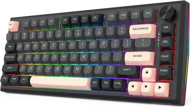 Alt view image 4 of 7 - Redragon K687 PRO Wireless CNC Gasket Gaming Keyboard, 81 Keys Mechanical Keyboard w/Premium CNC Aluminum Board, Easy-Control Knob, 5-Layer Noise Dampening, Custom Linear Switch, Round PBT Keycaps