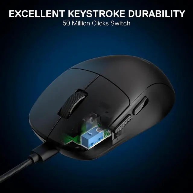 Alt view image 6 of 7 - Redragon M817 Wired Gaming Mouse, 24000 DPI Optical Mice with 5 Programmable Buttons & Ergonomic Design, 37G Ultra Lightweight, Software Supports DIY Keybinds, Black