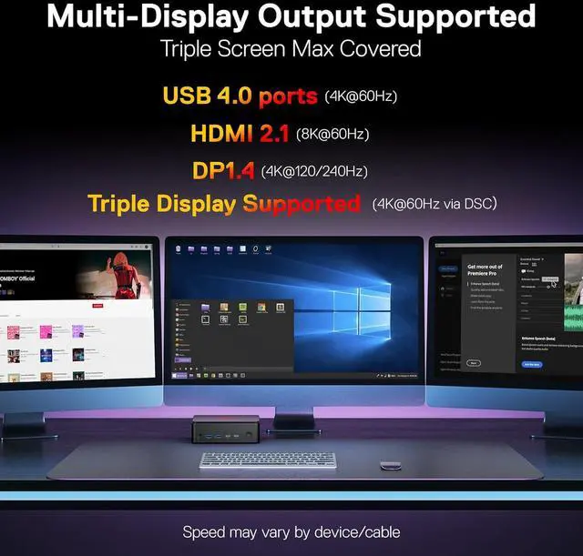 Alt view image 3 of 7 - Redragon MPC745 Mini PC AI NPU AMD Ryzen 7 8845HS Processor(MAX 5.1 GHz), Mini Desktop Computer w/Radeon 780M Graphics & 16GB DDR5 RAM 1TB PCIe M.2 SSD, Support Ethernet, 4K UHD, WiFi, BT 5.2, USB 4.0