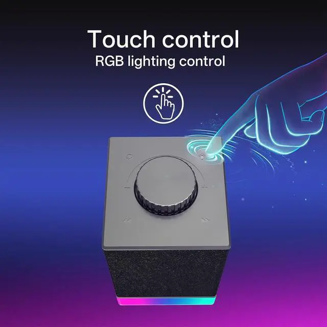 Alt view image 6 of 7 - Redragon GS517 RGB Computer Speaker - 2.0 Stereo Sound System with BT & USB Dual Connectivity, 8 RGB Lighting Effects, Touch Controls & Volume Knob - Perfect for Gaming & Multimedia