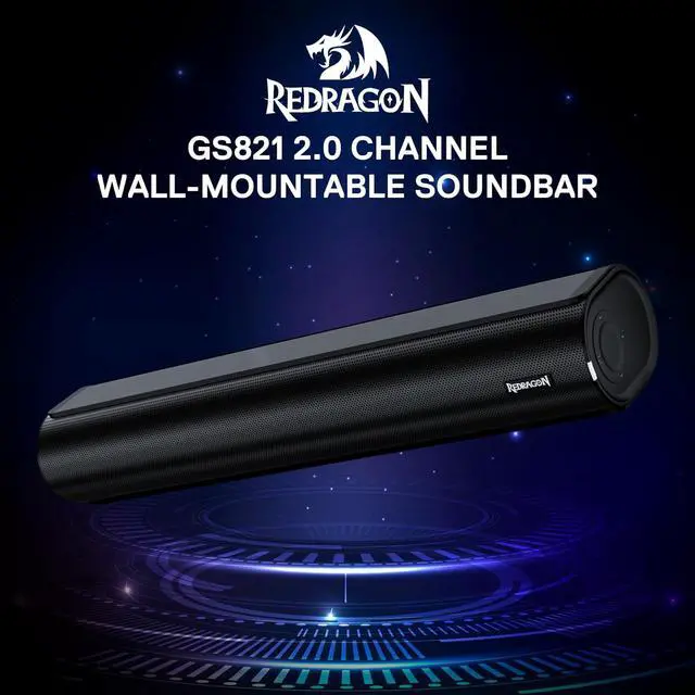 Alt view image 3 of 7 - Redragon GS821 Computer Soundbar for Desktop, Hi-Fi Stereo PC Speaker with BT 5.3, Optical/HDMI ARC/AUX/USB Connection, 3 EQ Modes, Includes Remote Control, Gaming Speakers for PC, Laptop, Tablet