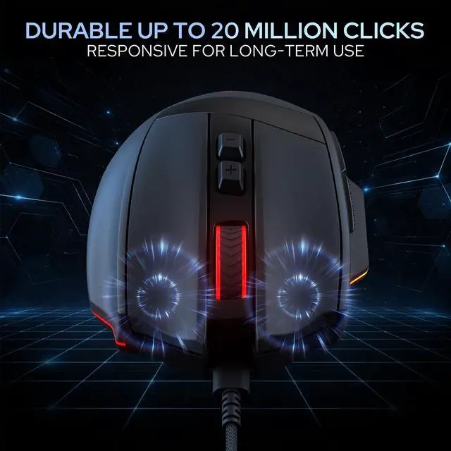 Alt view image 5 of 7 - Redragon M923 Wired RGB Gaming Mouse, Optical Ergonomic Mouse with Max 24,000DPI, High Precision Sensor SG8960, 8 Macro Buttons, Software Supported