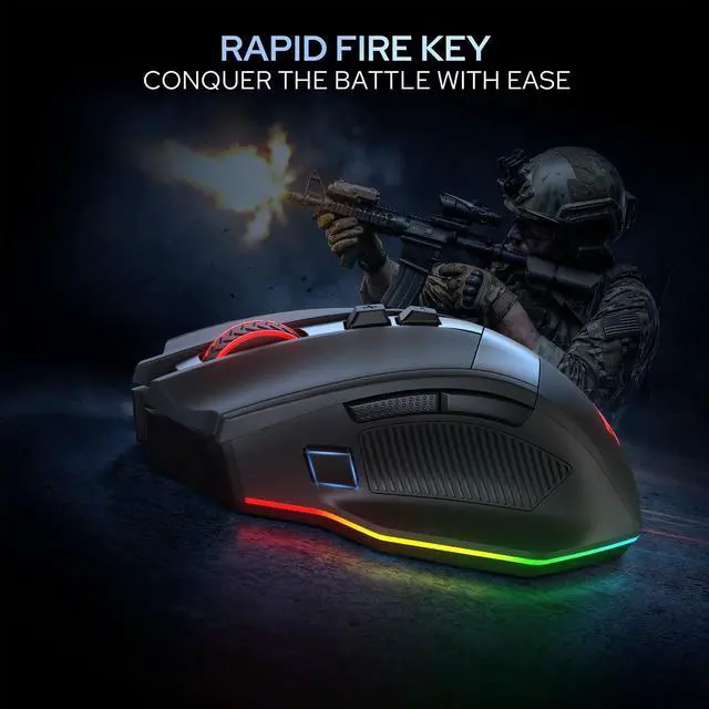 Alt view image 6 of 7 - Redragon M923 Wired RGB Gaming Mouse, Optical Ergonomic Mouse with Max 24,000DPI, High Precision Sensor SG8960, 8 Macro Buttons, Software Supported