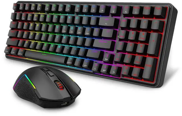 Main image of Redragon S162 3-Mode Wilreess Gaming Keyboard & Mouse Combo, 99 Keys K744 RGB GamingKeyboard and 8000 DPI M693 Gaming Mouse Bundle