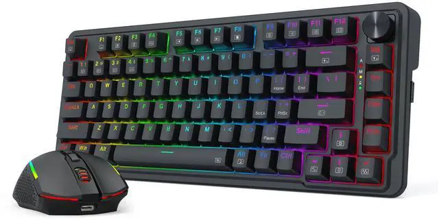 Main image of Redragon S168 3-Mode Wilreess Gaming Keyboard & Mouse Combo, 81 Keys K673 PRO RGB Gasket Keyboard and 8000 DPI M693 Gaming Mouse Bundle, Convenient Shared Dongle