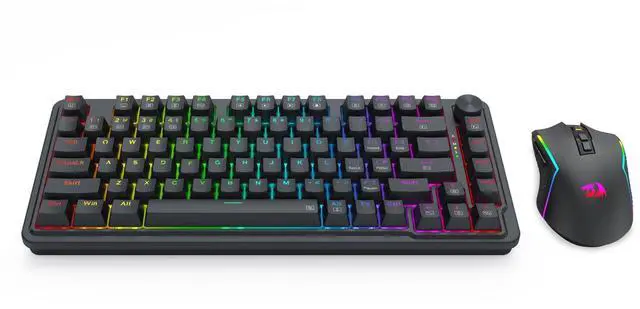 Alt view image 4 of 7 - Redragon S168 3-Mode Wilreess Gaming Keyboard & Mouse Combo, 81 Keys K673 PRO RGB Gasket Keyboard and 8000 DPI M693 Gaming Mouse Bundle, Convenient Shared Dongle