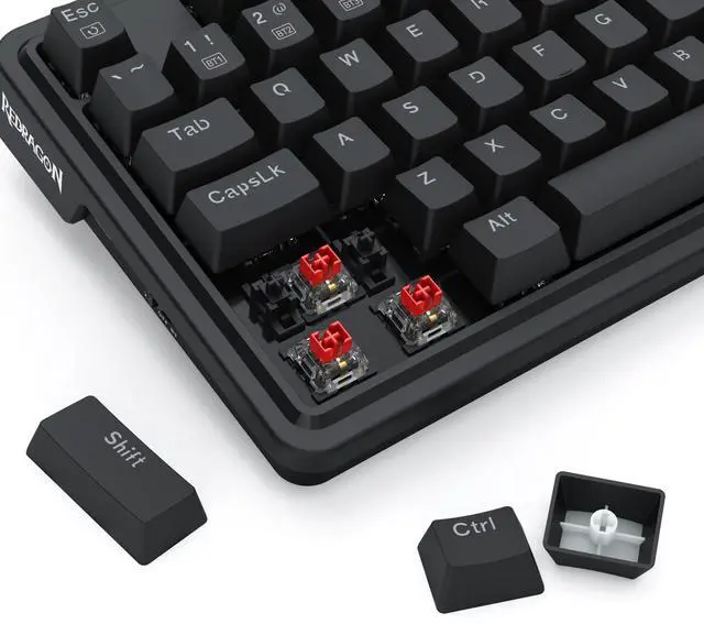 Alt view image 6 of 7 - Redragon S168 3-Mode Wilreess Gaming Keyboard & Mouse Combo, 81 Keys K673 PRO RGB Gasket Keyboard and 8000 DPI M693 Gaming Mouse Bundle, Convenient Shared Dongle