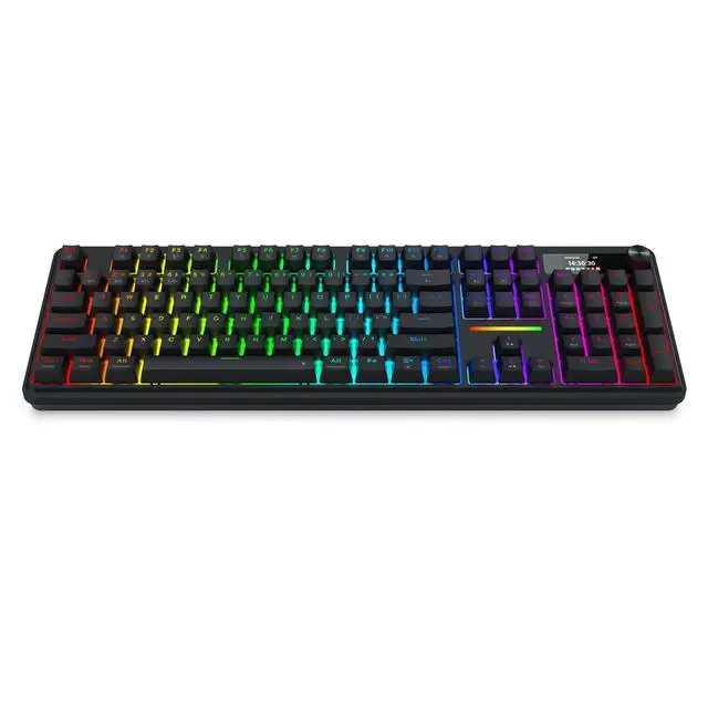 Alt view image 3 of 5 - Redragon K762 Wireless Gasket Gaming Keyboard w/Hype Screen & Knob, 104 Keys Mechanical Keyboard, Easy-Control 1.14 TFT Info Display, 5-Layer Noise Dampening, Round PBT Keycaps, Custom Linear Switch