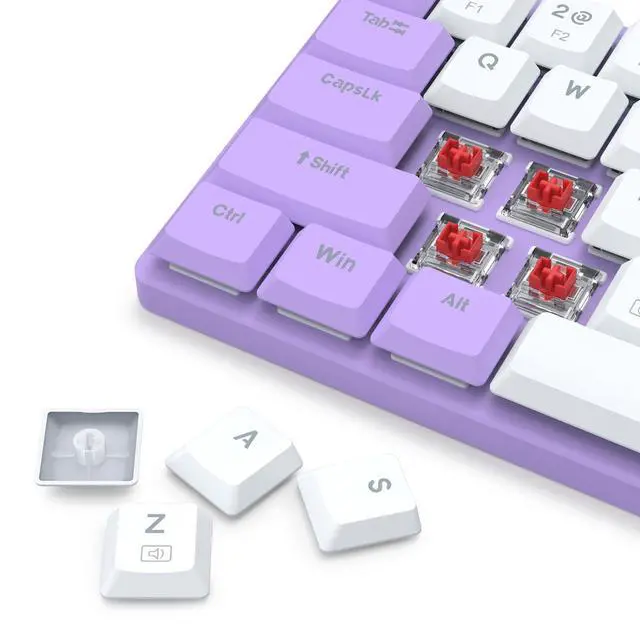 Alt view image 5 of 7 - Redragon BS8773 Wireless Keyboard and Mouse Combo, 78 Keys 2.4Ghz Wireless Low-Profile Mechanical Red Switch Keyboard w/Slim Compact Design & Single Blue Backlit, Comfort Grip 2400 DPI Max Mouse