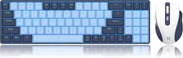 Main image of Redragon BS8773 Wireless Keyboard and Mouse Combo, 78 Keys 2.4Ghz Wireless Low-Profile Mechanical Red Switch Keyboard w/Slim Compact Design & Single Blue Backlit, Comfort Grip 2400 DPI Max Mouse Blue
