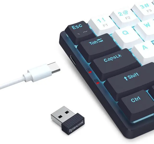 Alt view image 7 of 7 - Redragon BS8773 Wireless Keyboard and Mouse Combo, 78 Keys 2.4Ghz Wireless Low-Profile Mechanical Red Switch Keyboard w/Slim Compact Design & Single Blue Backlit, Comfort Grip 2400 DPI Max Mouse Black