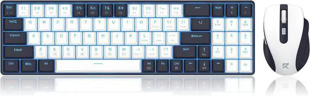 Main image of Redragon BS8773 Wireless Keyboard and Mouse Combo, 78 Keys 2.4Ghz Wireless Low-Profile Mechanical Red Switch Keyboard w/Slim Compact Design & Single Blue Backlit, Comfort Grip 2400 DPI Max Mouse Black