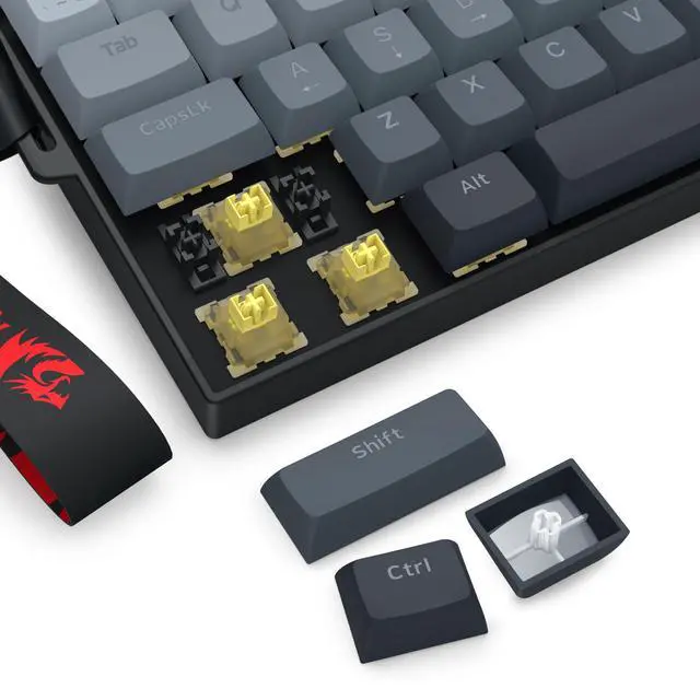 Alt view image 7 of 7 - Redragon K617 HE Wired Hall-Effect Rapid Trigger Magnetic Gaming Keyboard | 8K Polling Adjustable Actuation, 61 Keys Design for More Room to Aim, Swap-Ready Socket for Mod, RGB Pro Software Supported
