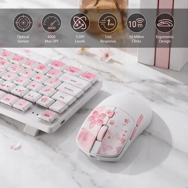 Alt view image 3 of 7 - Redragon BS7552 Wireless 98-Key Low-Profile Keyboard & 4000 DPI Mouse Combo