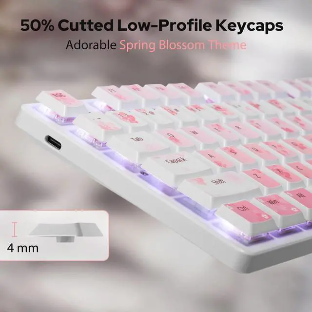 Alt view image 4 of 7 - Redragon BS7552 Wireless 98-Key Low-Profile Keyboard & 4000 DPI Mouse Combo